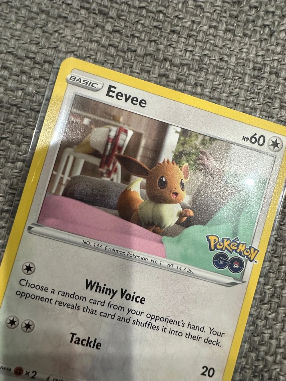 Pokemon Eevee Trading Card Yellow Border